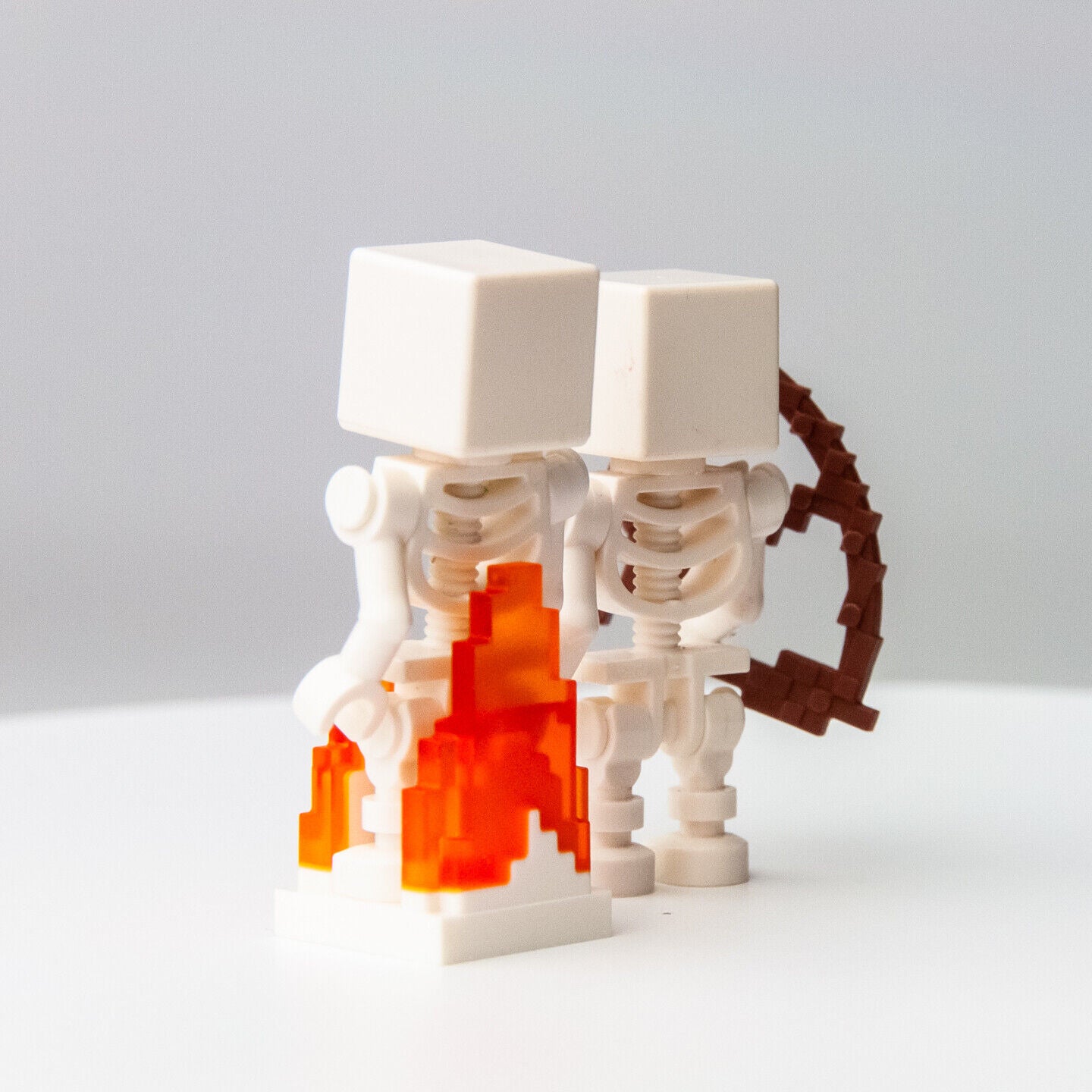 (Lot of 2) LEGO Minecraft Skeleton w/ Flame (min011) Minifigure - StudBee